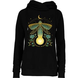 Firefly Magical Lunar Mystical Design For Nature Lovers Womens Funnel Neck Pullover Hood