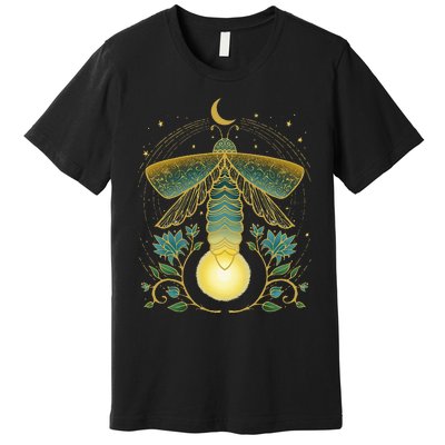 Firefly Magical Lunar Mystical Design For Nature Lovers Premium T-Shirt