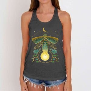 Firefly Magical Lunar Mystical Design For Nature Lovers Women's Knotted Racerback Tank