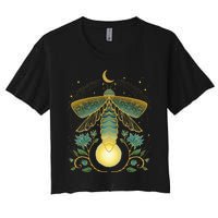 Firefly Magical Lunar Mystical Design For Nature Lovers Women's Crop Top Tee