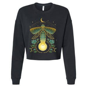 Firefly Magical Lunar Mystical Design For Nature Lovers Cropped Pullover Crew