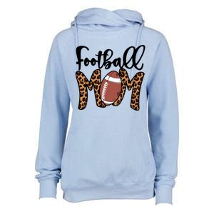 Football Mom Leopard American Football Mothers Day Mom Mama Great Gift Womens Funnel Neck Pullover Hood