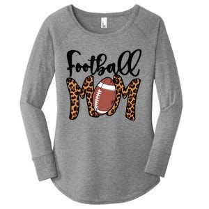 Football Mom Leopard American Football Mothers Day Mom Mama Great Gift Women's Perfect Tri Tunic Long Sleeve Shirt