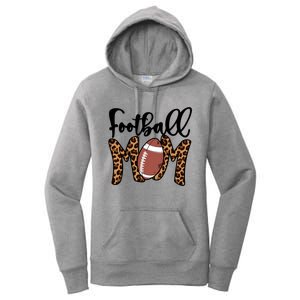 Football Mom Leopard American Football Mothers Day Mom Mama Great Gift Women's Pullover Hoodie