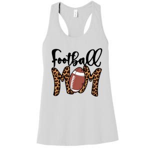 Football Mom Leopard American Football Mothers Day Mom Mama Great Gift Women's Racerback Tank