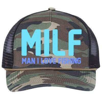 Funny MILF Man I Love Fishing Vintage Milf Fishing Shirt Fishing Lover Retro Rope Trucker Hat Cap