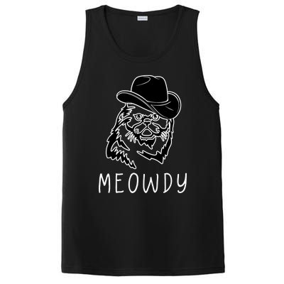 Funny Meowdy Meow & Howdy Mashup Country Music Cat Meme Fun PosiCharge Competitor Tank