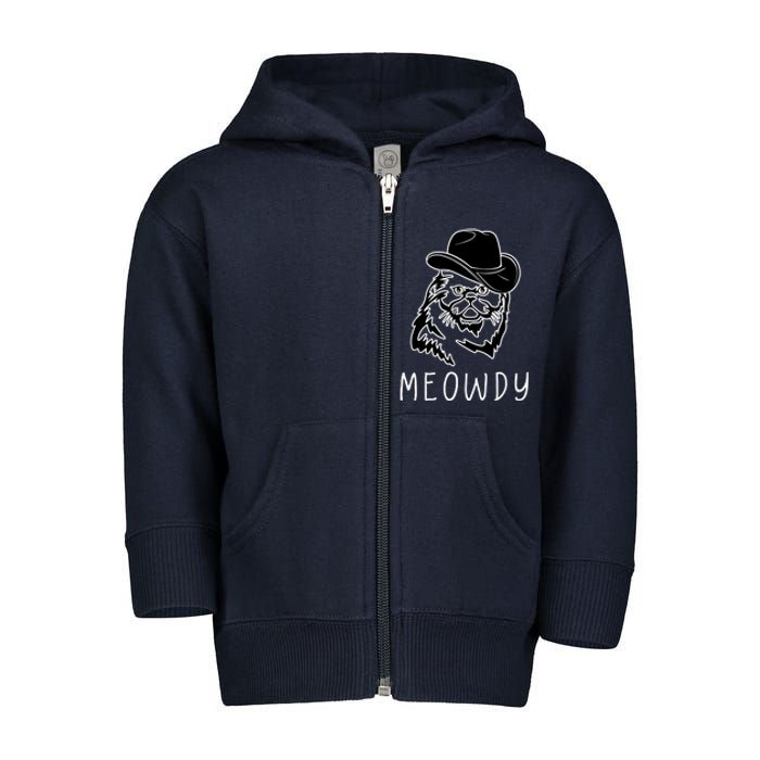 Funny Meowdy Meow & Howdy Mashup Country Music Cat Meme Fun Toddler Zip Fleece Hoodie