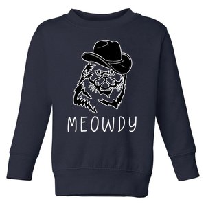 Funny Meowdy Meow & Howdy Mashup Country Music Cat Meme Fun Toddler Sweatshirt