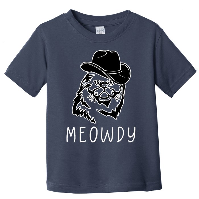 Funny Meowdy Meow & Howdy Mashup Country Music Cat Meme Fun Toddler T-Shirt