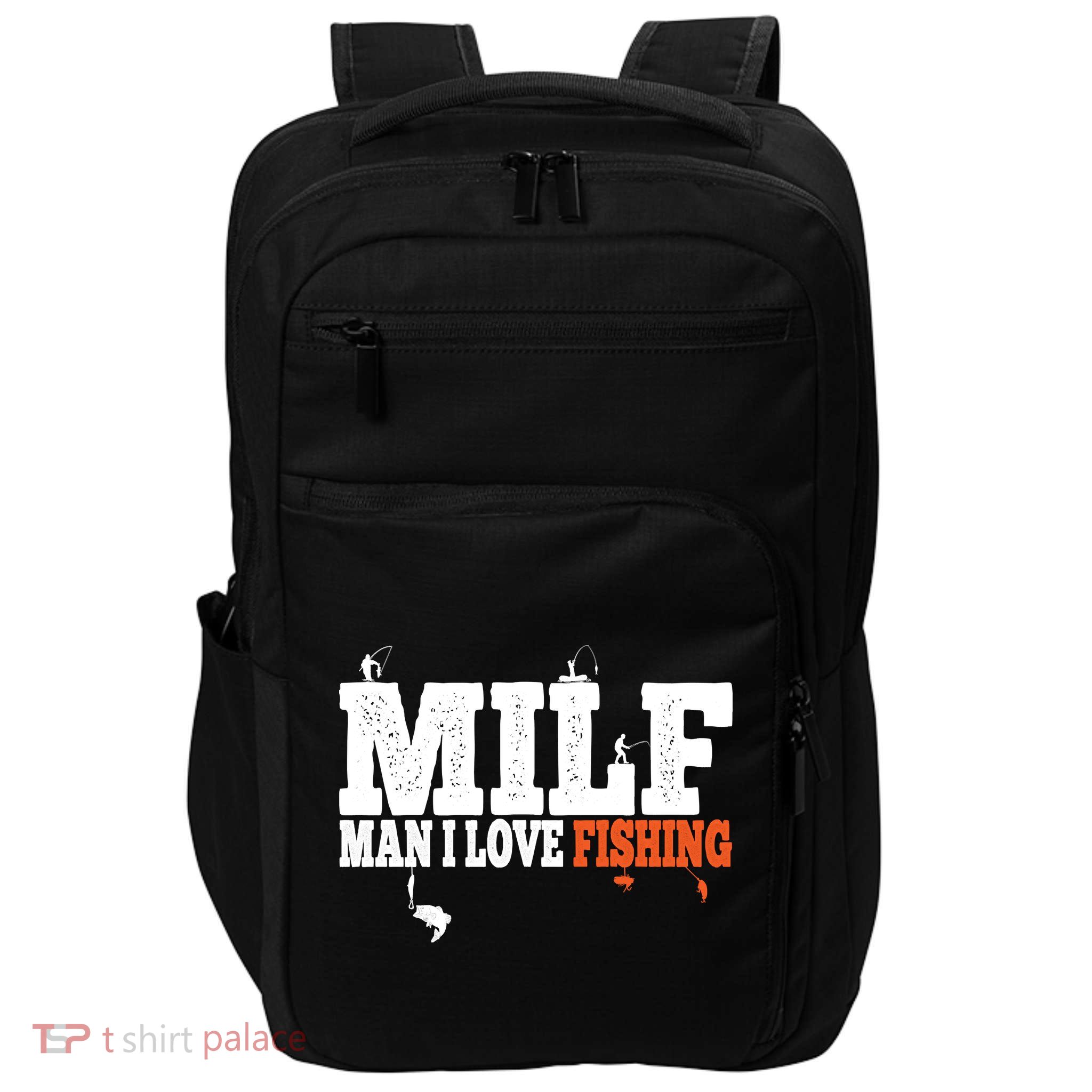 Funny MILF Man I Love Fishing Vintage Milf Fishing Shirt Fishing Lover Impact Tech Backpack