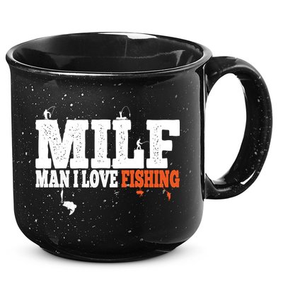 Funny MILF Man I Love Fishing Vintage Milf Fishing Shirt Fishing Lover 15oz Campfire Ceramic Mug