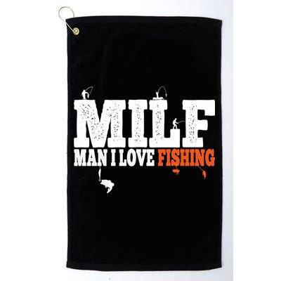 Funny MILF Man I Love Fishing Vintage Milf Fishing Shirt Fishing Lover Golf Towel