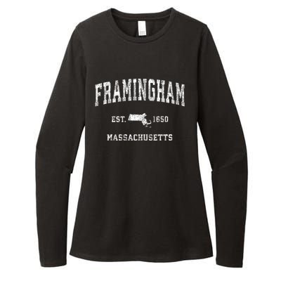 Framingham Massachusetts Ma Vintage Athletic Sports Womens CVC Long Sleeve Shirt