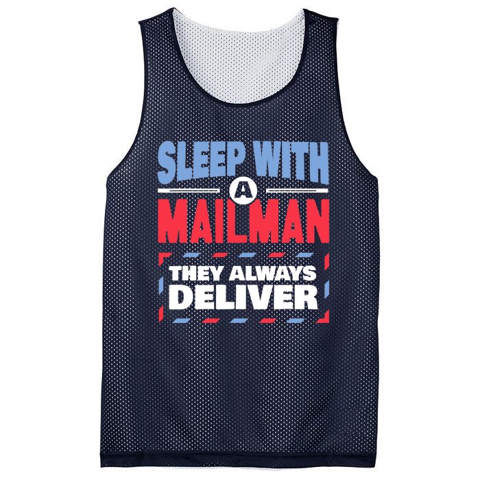 Funny Mailman Mail Carrier Joke They Always Deliver Postman Mesh Reversible Basketball Jersey Tank