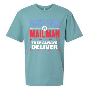 Funny Mailman Mail Carrier Joke They Always Deliver Postman Sueded Cloud Jersey T-Shirt