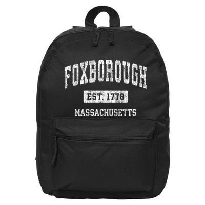 Foxborough Massachusetts Ma Vintage Sports Established 16 in Basic Backpack