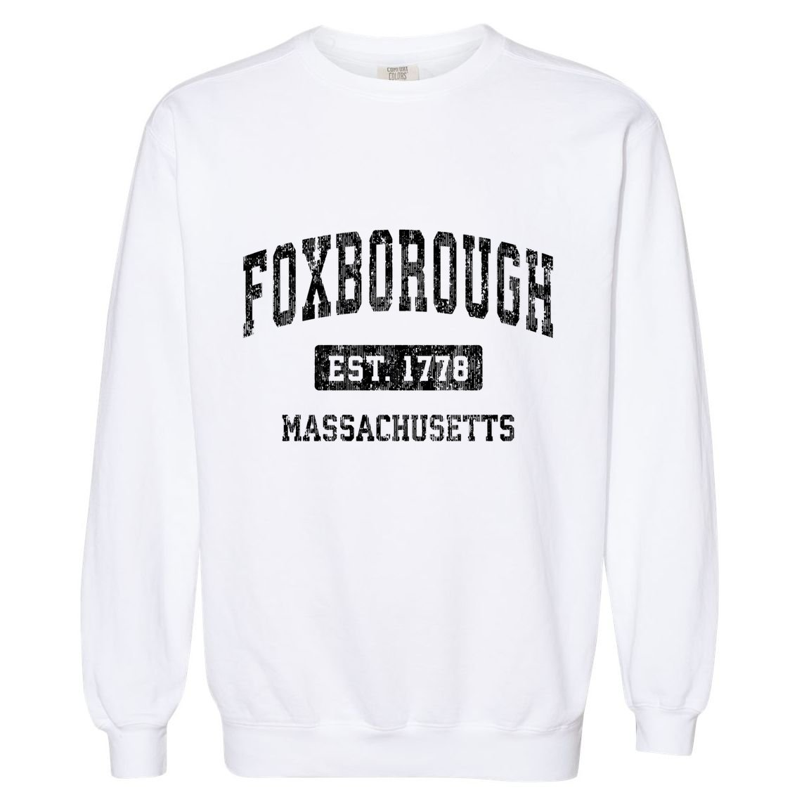 Foxborough Massachusetts Ma Vintage Sports Established Garment-Dyed Sweatshirt