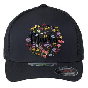 Floral Mama Mom Flower Family Flexfit Unipanel Trucker Cap