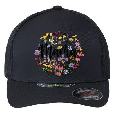 Floral Mama Mom Flower Family Flexfit Unipanel Trucker Cap