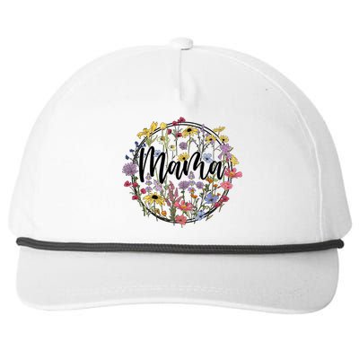 Floral Mama Mom Flower Family Snapback Five-Panel Rope Hat