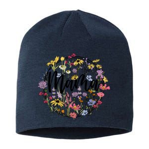 Floral Mama Mom Flower Family Sustainable Beanie