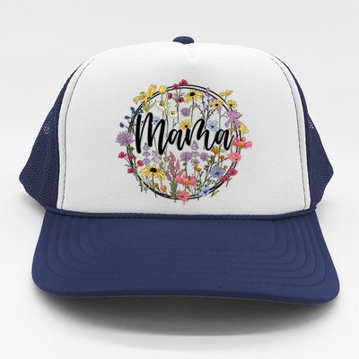 Floral Mama Mom Flower Family Trucker Hat