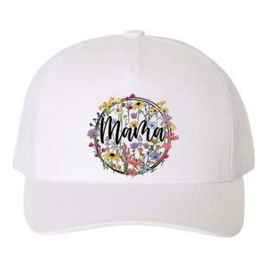 Floral Mama Mom Flower Family Yupoong Adult 5-Panel Trucker Hat