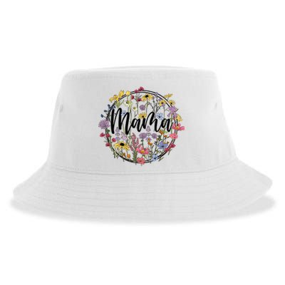 Floral Mama Mom Flower Family Sustainable Bucket Hat