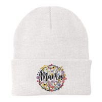 Floral Mama Mom Flower Family Knit Cap Winter Beanie