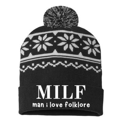 Funny Milf Man I Love Folklore USA-Made Snowflake Beanie