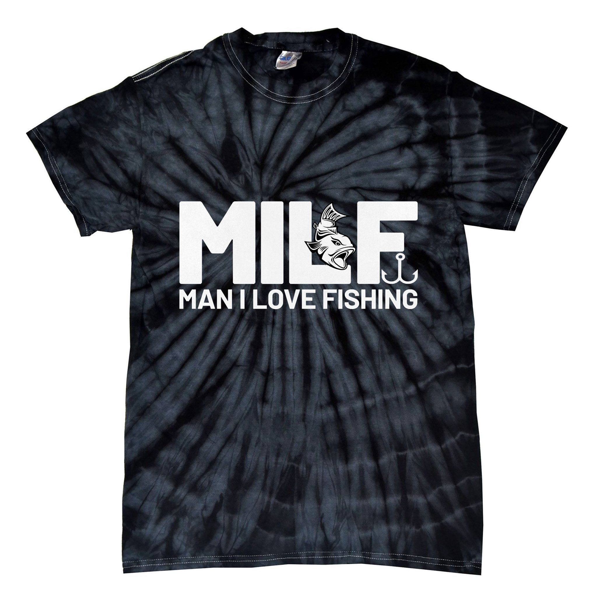 Funny MILF Man I Love Fishing Vintage Milf Fishing Shirt Fisherman Shirt Tie-Dye T-Shirt