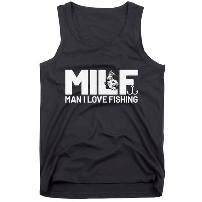 Funny MILF Man I Love Fishing Vintage Milf Fishing Shirt Fisherman Shirt Tank Top