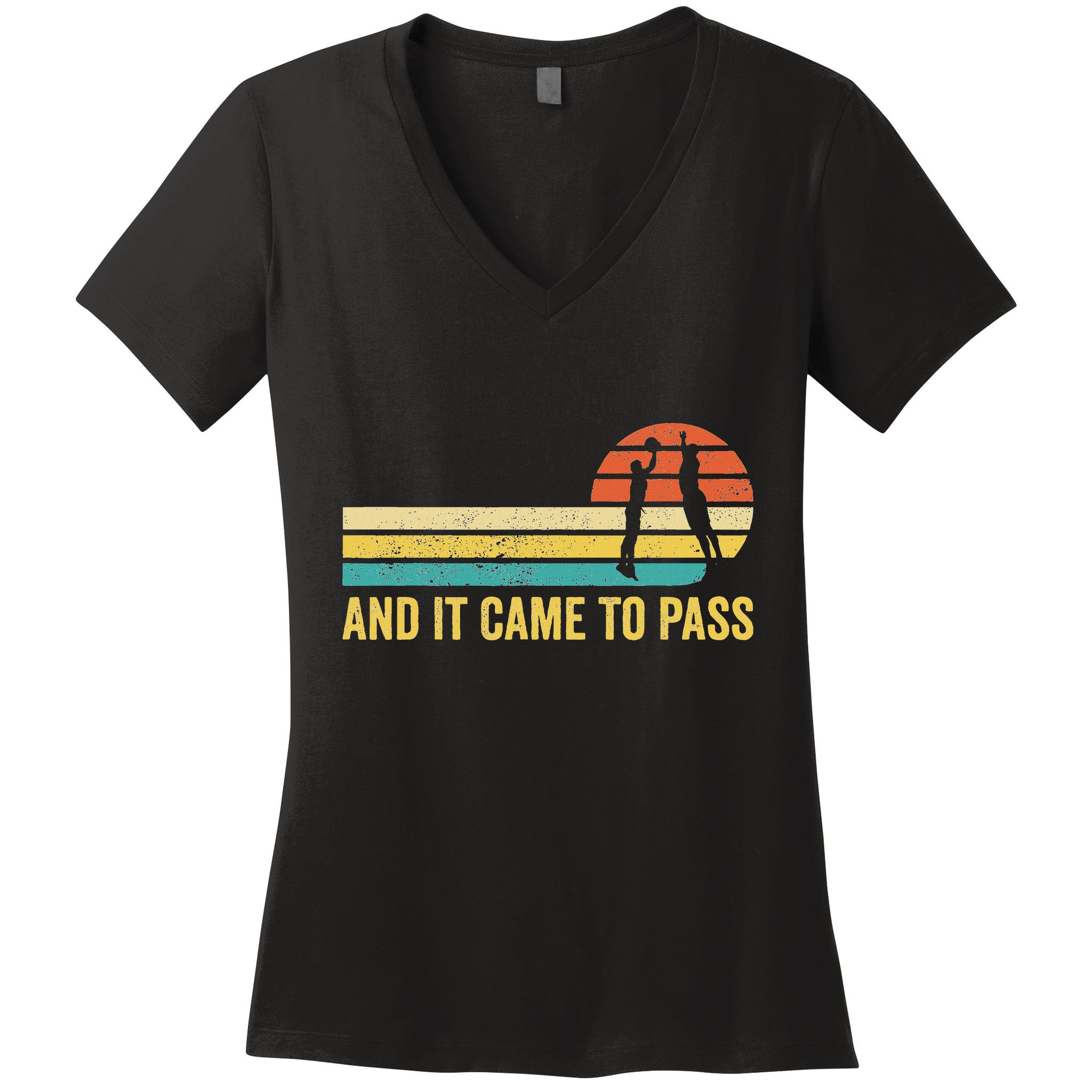 Funny Mormon Missionary Lds Basketball And It Came To Pass Women's V-Neck T-Shirt