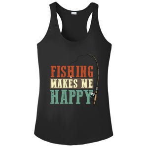 Fishing Makes Me Happy Fisher Fly Fishing Design Gift Ladies PosiCharge Competitor Racerback Tank