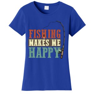 Fishing Makes Me Happy Fisher Fly Fishing Design Gift Women's T-Shirt