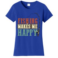 Fishing Makes Me Happy Fisher Fly Fishing Design Gift Women's T-Shirt