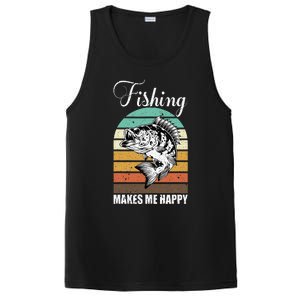 Fishing Makes Me Happy Retro PosiCharge Competitor Tank