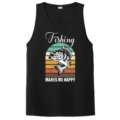 Fishing Makes Me Happy Retro PosiCharge Competitor Tank