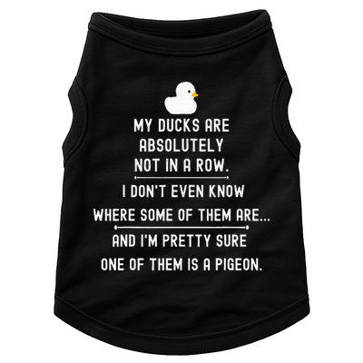 Funny Meme My Ducks Are Absolutely Not In A Row Pigeon Doggie Tank