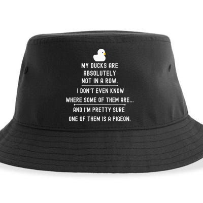 Funny Meme My Ducks Are Absolutely Not In A Row Pigeon Sustainable Bucket Hat