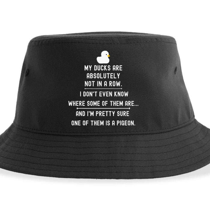 Funny Meme My Ducks Are Absolutely Not In A Row Pigeon Sustainable Bucket Hat