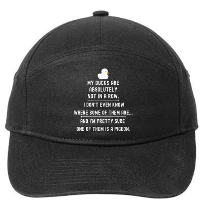 Funny Meme My Ducks Are Absolutely Not In A Row Pigeon 7-Panel Snapback Hat