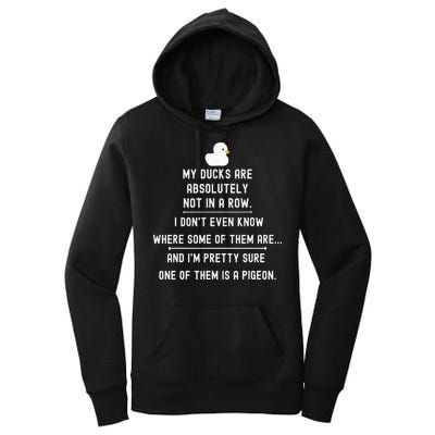 Funny Meme My Ducks Are Absolutely Not In A Row Pigeon Women's Pullover Hoodie