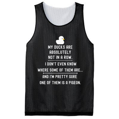 Funny Meme My Ducks Are Absolutely Not In A Row Pigeon Mesh Reversible Basketball Jersey Tank