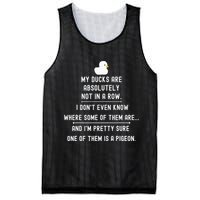 Funny Meme My Ducks Are Absolutely Not In A Row Pigeon Mesh Reversible Basketball Jersey Tank