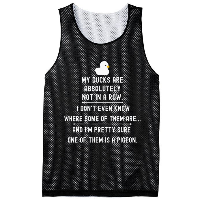 Funny Meme My Ducks Are Absolutely Not In A Row Pigeon Mesh Reversible Basketball Jersey Tank