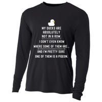 Funny Meme My Ducks Are Absolutely Not In A Row Pigeon Cooling Performance Long Sleeve Crew