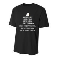 Funny Meme My Ducks Are Absolutely Not In A Row Pigeon Youth Performance Sprint T-Shirt