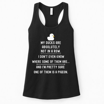 Funny Meme My Ducks Are Absolutely Not In A Row Pigeon Womens Tank Top